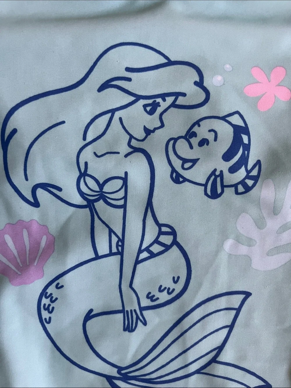 Disney Little Girls Mermaid One-Piece Swimsuit - Mint Teal Pink Ariel Toddler